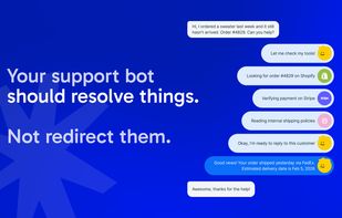 Live conversation showing Hay.chat resolving an order inquiry end-to-end; looking up the order in Shopify, verifying payment on Stripe, checking shipping policies, and replying with tracking details.