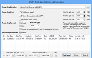 HDSDR Recording Scheduler.
