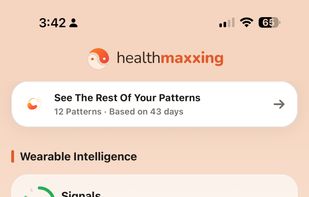 Personal wellness Signals and experiments based on recent tracked patterns.