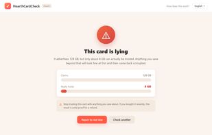 A fake exposed: the card advertises 128 GB but only about 8 GB can be trusted, and it can be repaired to its real size