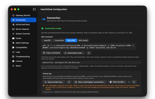 Connection Key and Script Bundle Download Screen