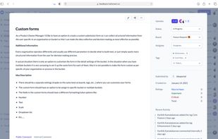 Single post management view for Product Managers.