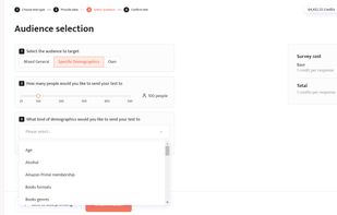 Audience demographics selection