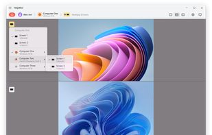 HelpWire Operator native Windows app with remote control of connected client's workstations and additional displays