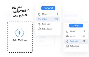 Get all your mailboxes like sales@, help@ in one place.