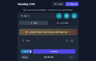 Ready to connect to a live call