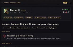 Match Breakdown (Pro+): what won or lost the game, with the evidence