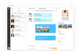 Business text messaging in Heymarket Web.