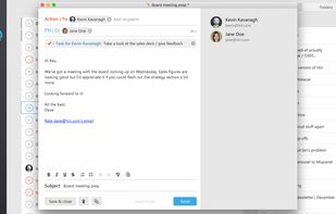 Compose window - note the optional task field
