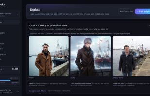 Styles: the same prompt rendered with no style, in Anime and as an amateur photo. Train your own style from images or clips.