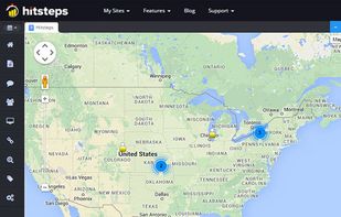 Map view of website visitors