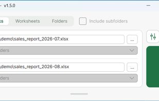The desktop app: pick the two workbooks to compare and press Run. Nothing else has to be set up.