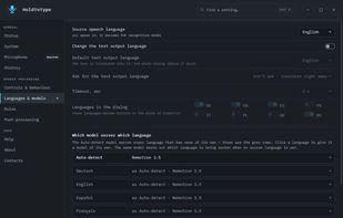 Languages and models: one model per language, live text with Nemotron 3.5