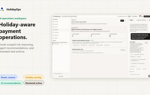 HolidayOps route-scoped payment risk workspace.