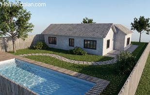 Realistic render of house designed by home 3d plan