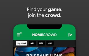 Browse live and upcoming sports matches in HomeCrowd and join the crowd around the game.
