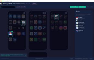 Search highlights matching apps across all pages and folders.