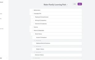 Create a learning path exactly as your child needs, or import one you already use