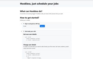 Hookless.co website with details made visible
