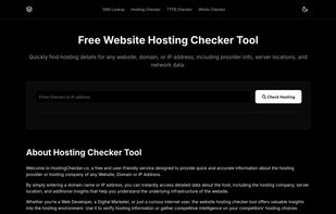 Hosting Checker homepage