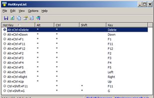 HotKeysList screenshot 1