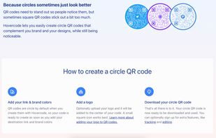 Feature page - circle QR code generator
