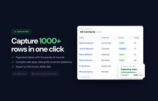 HTML Table Exporter screenshot 2