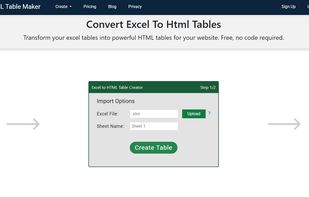 Excel to HTML Import