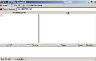 Main window for backend