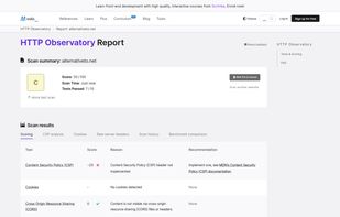 HTTP Observatory screenshot 1