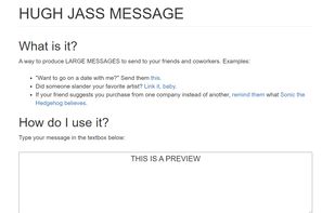 HUGH JASS MESSAGE screenshot 1