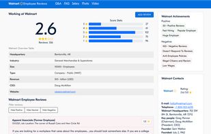 Walmart Employee Reviews screenshot 1