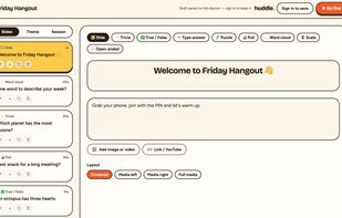 The quiz creation screen