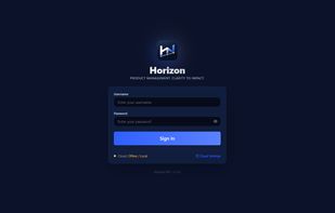 Login page