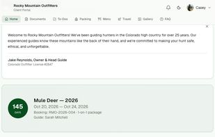 Client / Hunter Portal View