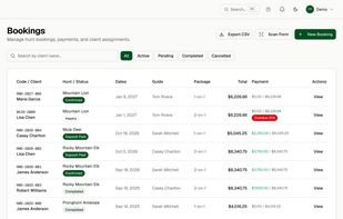 Bookings Overview