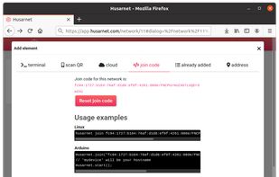Join code from HusarNet Dashboard.