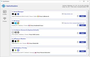 HydraHeaders dashbord