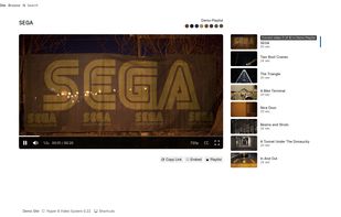 Classic split playlist layout with the video player on the left side (bigger) and a list of the videos in the playlist on the right side (including thumbnails, video durations, etc.)
