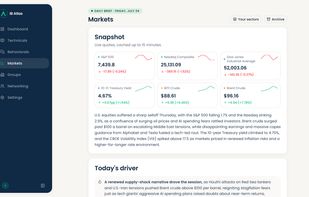 Live market updates and information, from broad to industry specific