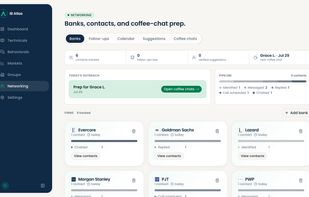 Networking CRM leveraging AI to find, contact, and manage contacts
