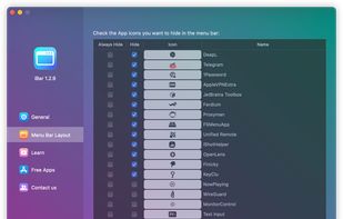 Hide apps in menubar