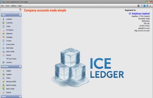 Ice Ledger Opening Screen with Main Menu panel on Left