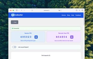 Host starts a session and shares PIN number with players to join.