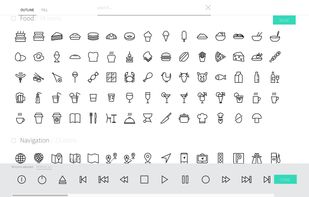 Choose from the library of icons grouped in categories and tagged