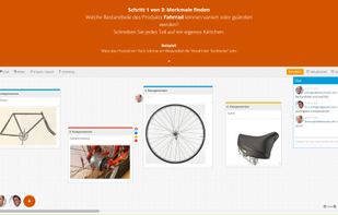 Work together in real-time on a virtual whiteboard and use different creativity techniques for idea generation, e.g. brainwriting, stimulus word method or morphological analysis