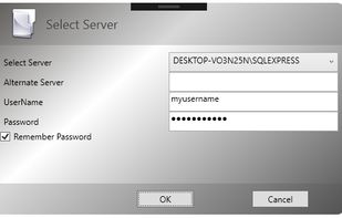 Second dialog screen asks you to select server