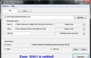 IgorWare Hasher screenshot 1