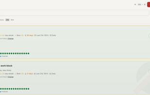 Habit tracking with current and best streaks, 21- and 90-day completion history, and the option to link habits to goals.