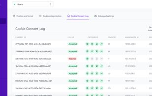 Cookie consent logs